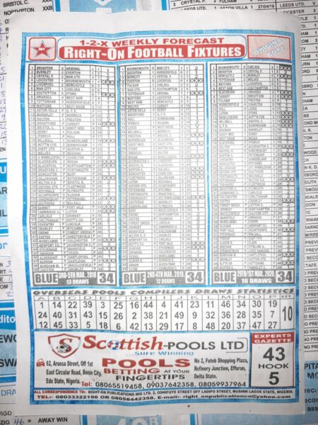 week 34 right on fixtures 2021 back page